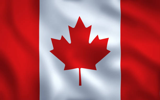 Canada Flag Waving Background Texture